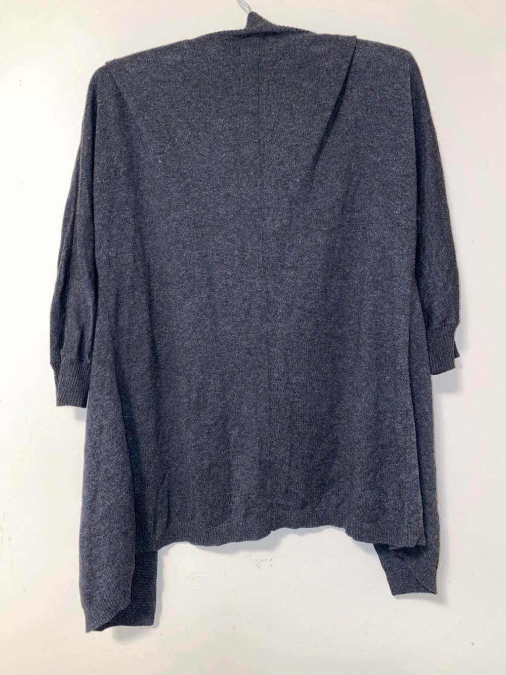 Ann Taylor Petite Dark Gray 3/4 Sleeve Lightweight Knit Cardigan - Picture 3 of 5
